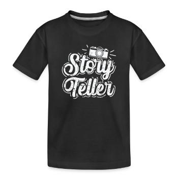 Storyteller Photographer Camera - Kids' Premium Organic T-Shirt - black - Front