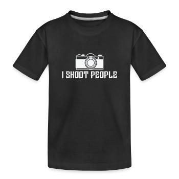 I Shoot People Photo Camera Photographer - Kids' Premium Organic T-Shirt - black - Front