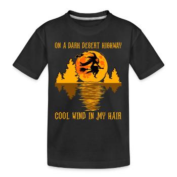 Vol de sorcière à la pleine lune effrayant Halloween Design - T-shirt bio Premium Enfant - noir - Devant