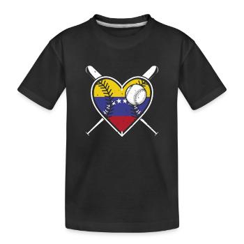 Venezuela Heart Baseball Gift pour les fans de baseball - T-shirt bio Premium Enfant - noir - Devant
