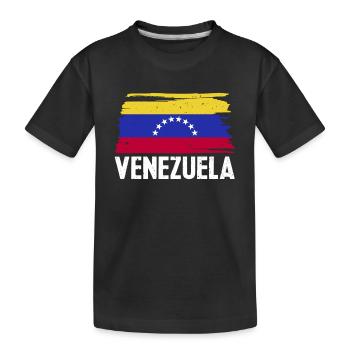 Drapeau du Venezuela Cadeau d’Amérique du Sud - T-shirt bio Premium Enfant - noir - Devant