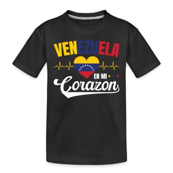 Venezuela En Mi Corazon Lebensweisheit Venezolaner - Kinder Premium Bio T-Shirt - Schwarz - Vorne