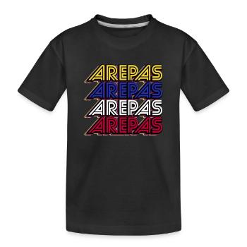 Venezuela Traditionelle Südamerikanische Arepas - Kinder Premium Bio T-Shirt - Schwarz - Vorne