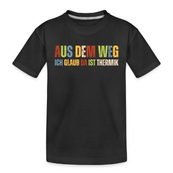 Ich Glaub Da ist Thermik RC Segelflieger - Kinder Premium Bio T-Shirt - Schwarz - Vorne