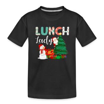 Mittagessen Dame Lustige Weihnachtsbaum Weihnacht - Kinder Premium Bio T-Shirt - Schwarz - Vorne