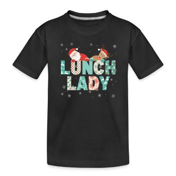 Mittagessen Dame Lustige Weihnachtsbaum Weihnacht - Kinder Premium Bio T-Shirt - Schwarz - Vorne