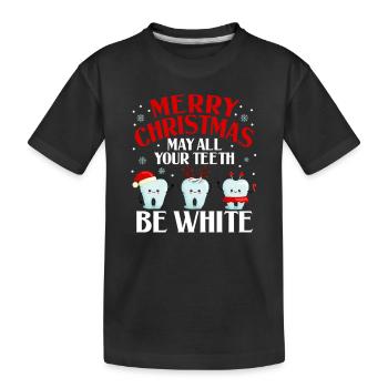 Frohe Weihnachten Mögen alle Ihre Zähne weiß sein - Kinder Premium Bio T-Shirt - Schwarz - Vorne