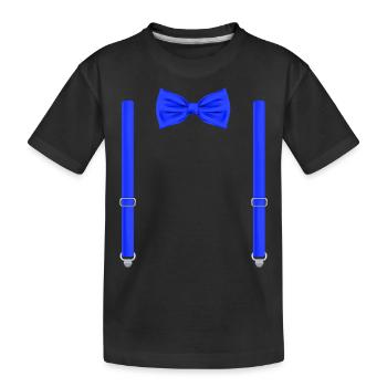 Drôle de nœud papillon bleu avec bretelles parfait - T-shirt bio Premium Enfant - noir - Devant