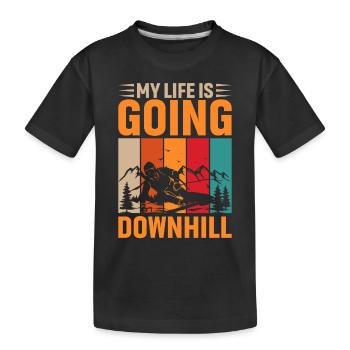 Ma vie dégringole - ski - T-shirt bio Premium Enfant - noir - Devant