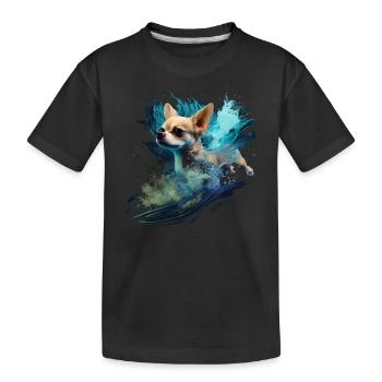 Chihuahua | Schwimmer Schwimmen Wasser Tauchen - Kinder Premium Bio T-Shirt - Schwarz - Vorne