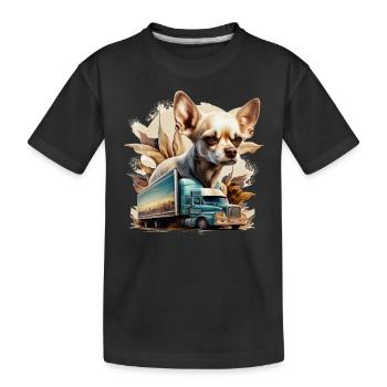 Chihuahua | Trucker LKW-Fahrer Vater Männer Auto - Kinder Premium Bio T-Shirt - Schwarz - Vorne