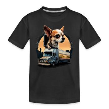 Chihuahua | Trucker LKW-Fahrer Vater Männer Auto - Kinder Premium Bio T-Shirt - Schwarz - Vorne