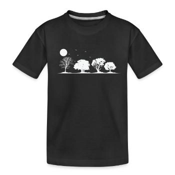 Arbres à la pleine lune Nature Forêts Feuilles - T-shirt bio Premium Enfant - noir - Devant