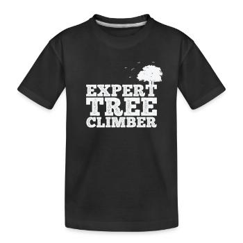 Expert grimpeur d’arbres Nature Forêts Feuilles - T-shirt bio Premium Enfant - noir - Devant