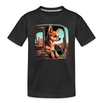 Chihuahua | Trucker LKW-Fahrer Vater Männer Auto - Kinder Premium Bio T-Shirt - Schwarz - Vorne