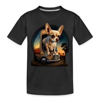 Chihuahua | Trucker LKW-Fahrer Vater Männer Auto - Kinder Premium Bio T-Shirt - Schwarz - Vorne
