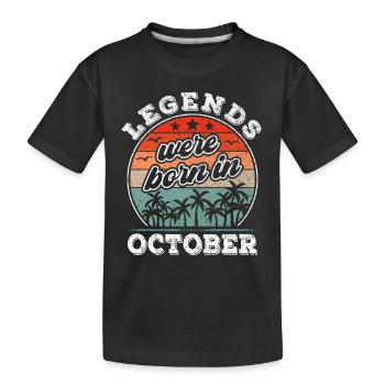 Anniversaire d’octobre né dans la légende d’octobre - T-shirt bio Premium Enfant - noir - Devant