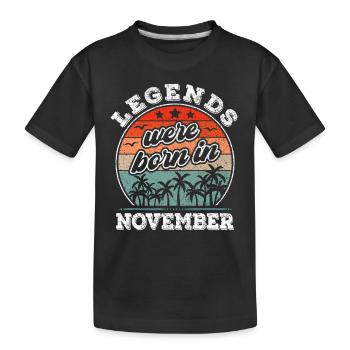 Anniversaire de novembre né en novembre légende - T-shirt bio Premium Enfant - noir - Devant