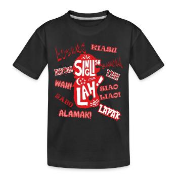 SINGAPUR SLANG, SINGLISH - Kinder Premium Bio T-Shirt - Schwarz - Vorne