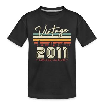 Vintage Geburtstagsgeschenk 2011 12/13 J. - Kinder Premium Bio T-Shirt - Schwarz - Vorne