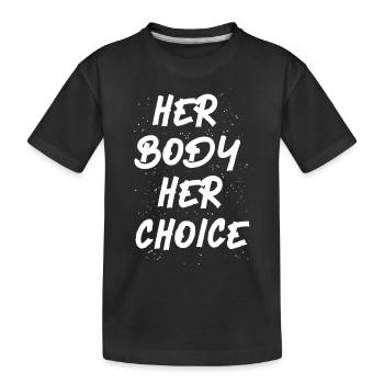 Féministe son corps son choix - T-shirt bio Premium Enfant - noir - Devant