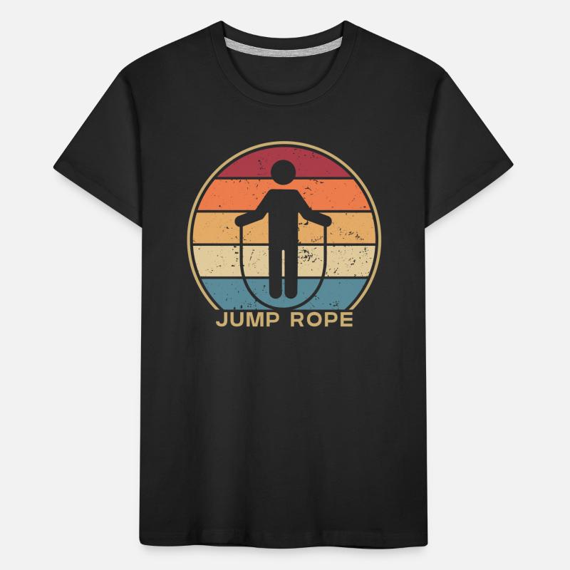 Retro Springseil Springseil Springen Geschwindigkeit Springseil Kinder Premium Bio T-Shirt
