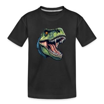 T-Rex Dino Tête - T-shirt bio Premium Enfant - noir - Devant