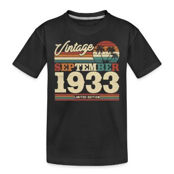 Vintage Geburtstagsgeschenk 90/91 Jahre - Kinder Premium Bio T-Shirt - Schwarz - Vorne