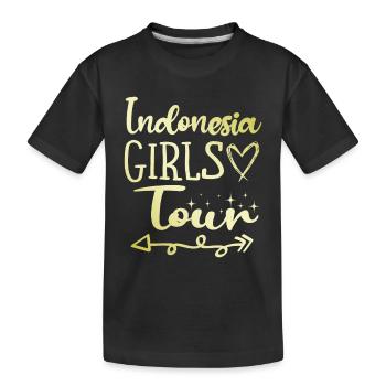 Tournée des filles en Indonésie - T-shirt bio Premium Enfant - noir - Devant