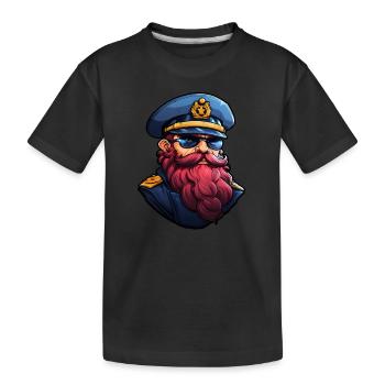 Matrose mit Bart - Kinder Premium Bio T-Shirt - Schwarz - Vorne