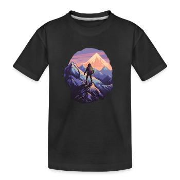 Bergsteigen - Kinder Premium Bio T-Shirt - Schwarz - Vorne