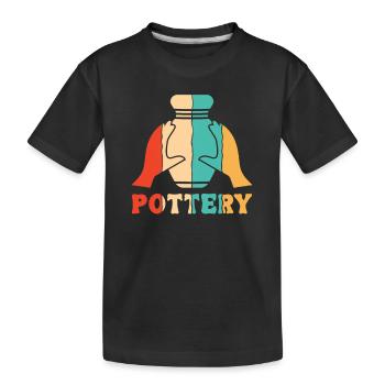 Retro Pottery Hobby Pottery Pro Wheel Lover - Kids' Premium Organic T-Shirt - black - Front