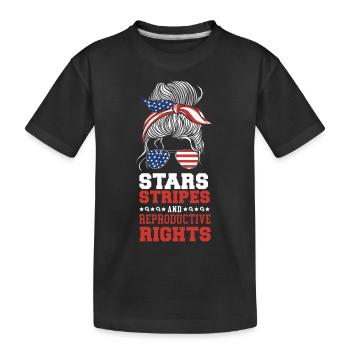Feminist Stars Stripes & - Kinder Premium Bio T-Shirt - Schwarz - Vorne