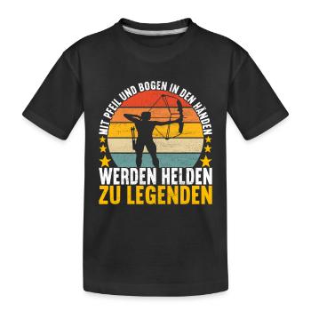 Bogenschießen Bogenschütze - Kinder Premium Bio T-Shirt - Schwarz - Vorne