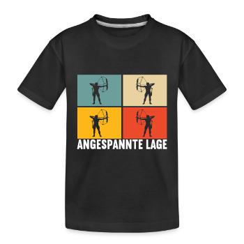 Bogenschießen Bogenschütze - Kinder Premium Bio T-Shirt - Schwarz - Vorne
