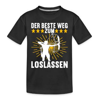 Bogenschießen Bogenschütze - Kinder Premium Bio T-Shirt - Schwarz - Vorne