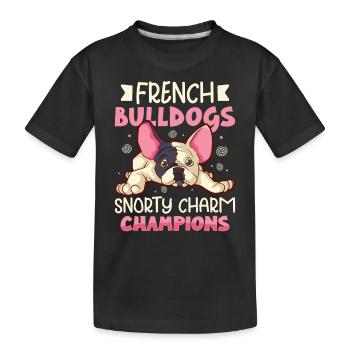 french bulldog english bulldog dog lover bulldog - Kinder Premium Bio T-Shirt - Schwarz - Vorne
