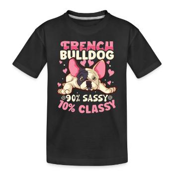 french bulldog english bulldog dog lover bulldog - Kinder Premium Bio T-Shirt - Schwarz - Vorne