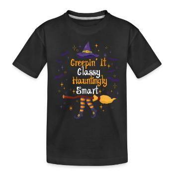 Creepin' It Classy Eerily Beautiful Halloween - Kids' Premium Organic T-Shirt - black - Front