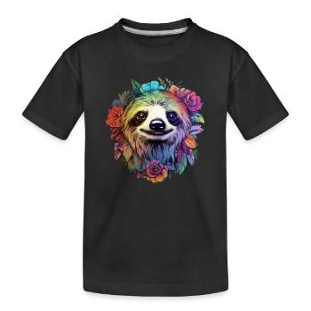 Fleur d’esthétique paresseuse - T-shirt bio Premium Enfant - noir - Devant
