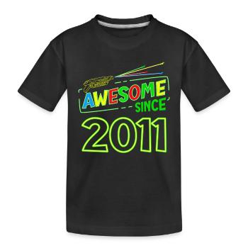 Laser Tag Birthday 12 Years Old Awesome Since 2011 - Kinder Premium Bio T-Shirt - Schwarz - Vorne