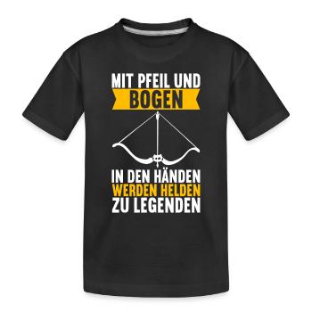 Bogenschießen Bogenschütze - Kinder Premium Bio T-Shirt - Schwarz - Vorne