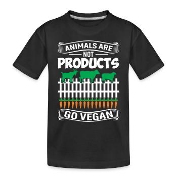 Tiere Sind Keine Produkte Go Vegan - Kinder Premium Bio T-Shirt - Schwarz - Vorne