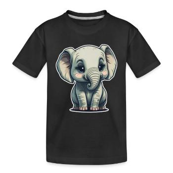 Süsser Baby Elefant Elephant - Kinder Premium Bio T-Shirt - Schwarz - Vorne