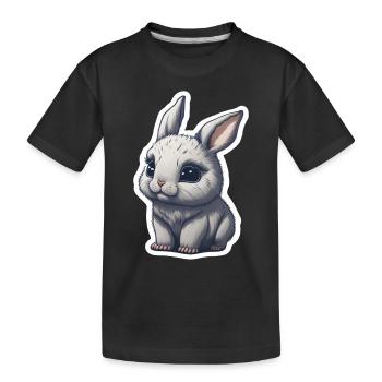 Hase Kaninchen Häschen Bunny Schlappohr - Kinder Premium Bio T-Shirt - Schwarz - Vorne