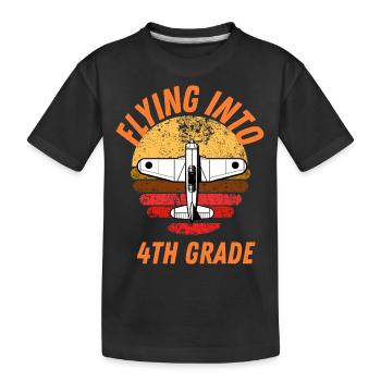 Flying Into 4rd Grade Back to School for Pupils - Kids' Premium Organic T-Shirt - black - Front