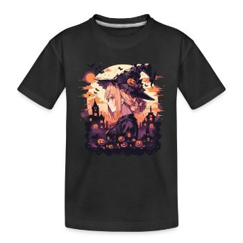 Sorcière Helloween Sorcières Tenue Sorcières Sorcières - T-shirt bio Premium Enfant - noir - Devant