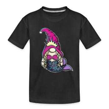 Mermaid Gnome Gnome - Kids' Premium Organic T-Shirt - black - Front