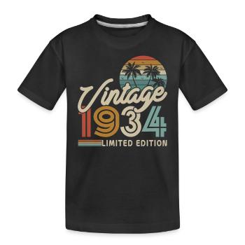 Vintage 1934 Geburtstagsgeschenk 89/90 Jahre - Kinder Premium Bio T-Shirt - Schwarz - Vorne