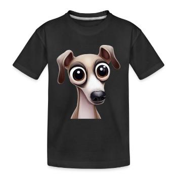 Cute Greyhound Puppy Art - T-shirt bio Premium Enfant - noir - Devant